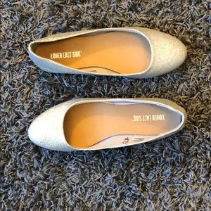 Silver sparkle flats